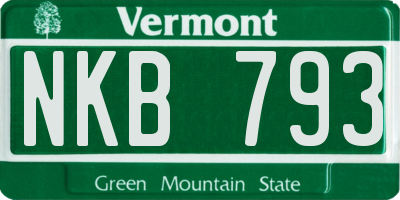 VT license plate NKB793