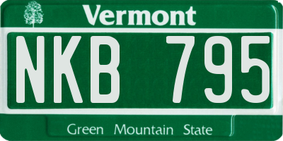 VT license plate NKB795