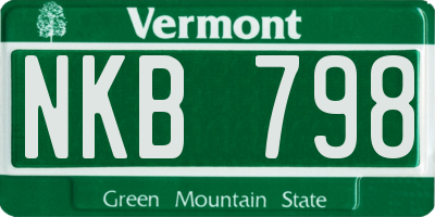 VT license plate NKB798