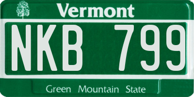 VT license plate NKB799