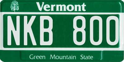 VT license plate NKB800