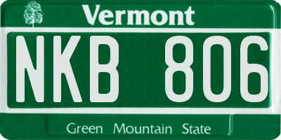 VT license plate NKB806