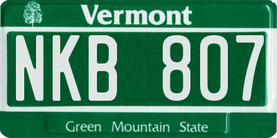 VT license plate NKB807