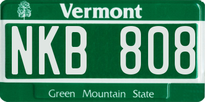 VT license plate NKB808