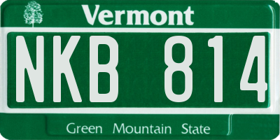 VT license plate NKB814