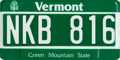 VT license plate NKB816