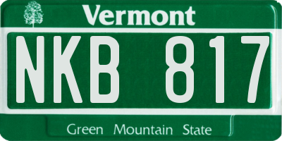VT license plate NKB817