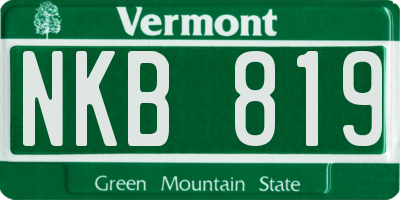 VT license plate NKB819