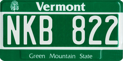 VT license plate NKB822