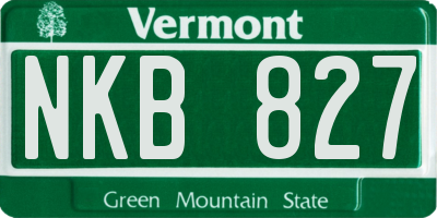 VT license plate NKB827