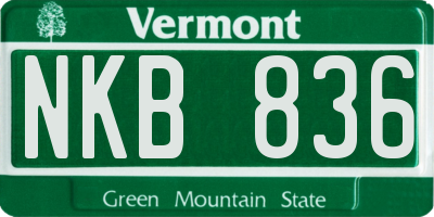 VT license plate NKB836