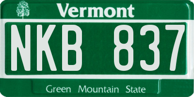 VT license plate NKB837