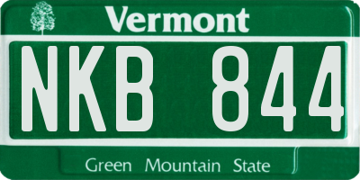 VT license plate NKB844