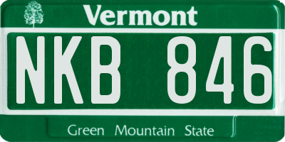 VT license plate NKB846