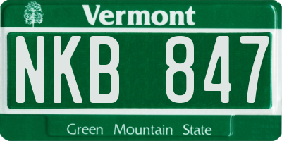 VT license plate NKB847