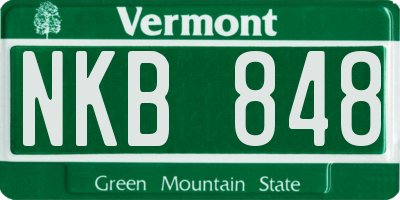 VT license plate NKB848