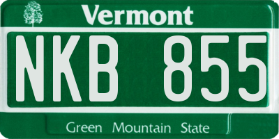 VT license plate NKB855