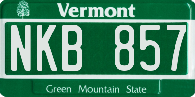 VT license plate NKB857
