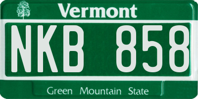 VT license plate NKB858