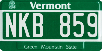 VT license plate NKB859