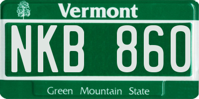 VT license plate NKB860