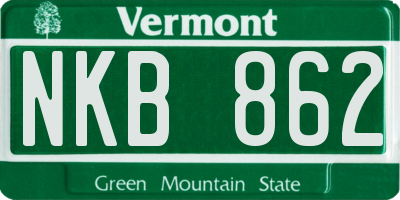 VT license plate NKB862