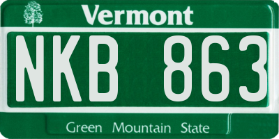 VT license plate NKB863