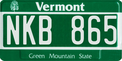 VT license plate NKB865