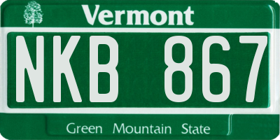 VT license plate NKB867
