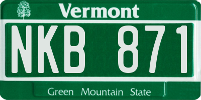 VT license plate NKB871