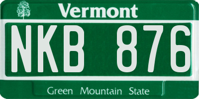 VT license plate NKB876