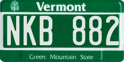 VT license plate NKB882