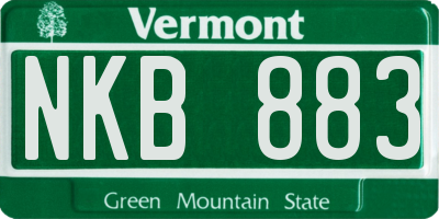 VT license plate NKB883
