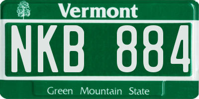 VT license plate NKB884