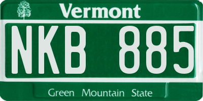VT license plate NKB885