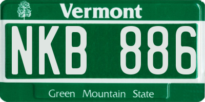 VT license plate NKB886