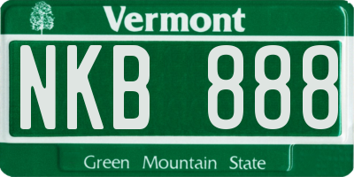 VT license plate NKB888