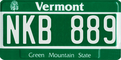 VT license plate NKB889
