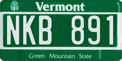 VT license plate NKB891