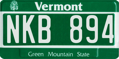 VT license plate NKB894