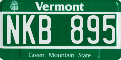 VT license plate NKB895