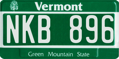 VT license plate NKB896