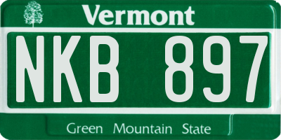 VT license plate NKB897
