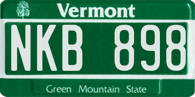 VT license plate NKB898