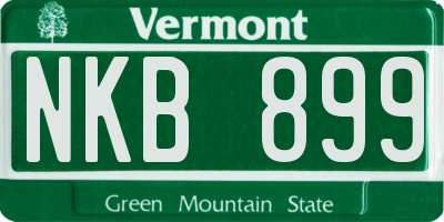 VT license plate NKB899