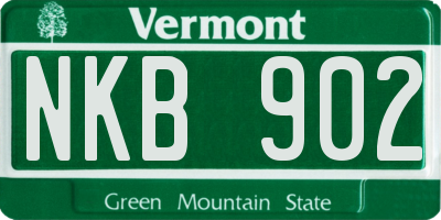 VT license plate NKB902