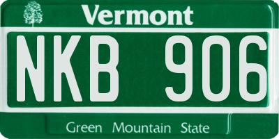 VT license plate NKB906