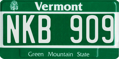 VT license plate NKB909