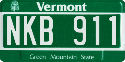 VT license plate NKB911