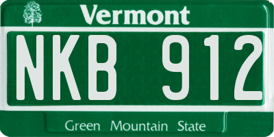 VT license plate NKB912